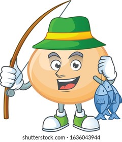 A Picture of happy Fishing brown hoppang design