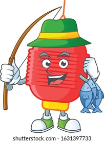 A Picture of happy Fishing chinese lantern design