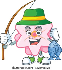 A Picture of happy Fishing chinese pink flower design