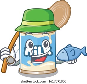 A Picture of happy Fishing condensed milk design