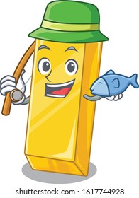 A Picture of happy Fishing gold bar design