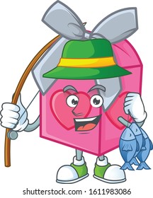 A Picture of happy Fishing love gift pink design