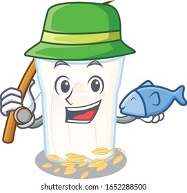 A Picture of happy Fishing oats milk design