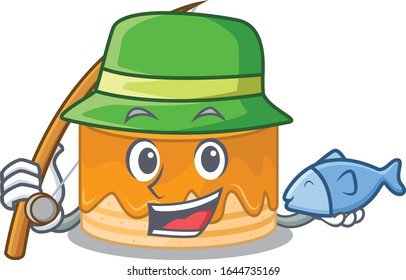 A Picture of happy Fishing orange cake design