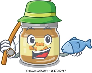 A Picture of happy Fishing peanut butter design