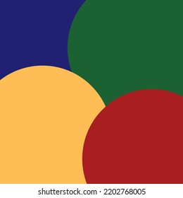 In picture have red, green, blue and yellow background colors.
