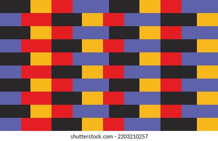 In picture have squares, black, yellow, red and blue. vector for juneteenth.
