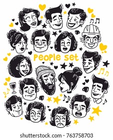 picture head of funny people set