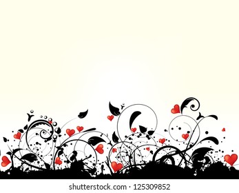 picture of  heart with floral ornamental background