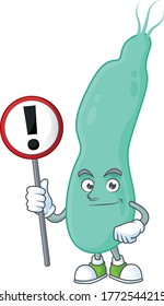 A picture of helicobacter pylory cartoon character concept holding a sign. Vector illustration