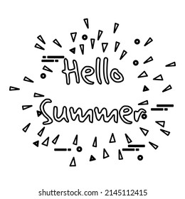 FOTO DE HELLO VERANO, CONCEPTO DE VERANO, ILUSTRACIÓN DE VECTORES