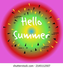 FOTO DE HELLO VERANO, CONCEPTO DE VERANO, ILUSTRACIÓN DE VECTORES