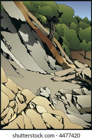 Picture of a hillside at coast