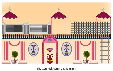 A picture of home vector illustration flower pot 