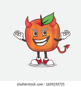 A picture of Honeycrisp Apple cartoon mascot character as cruel devil