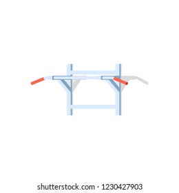 Picture of a horisontal bar for pull-ups. Flat style icon design isolated on white background