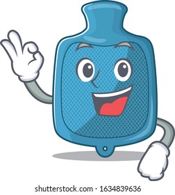 A picture of hot water bag making an Okay gesture