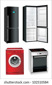 picture of household appliances on a white background
