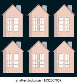 
picture with houses. poster for design of fabric and things.