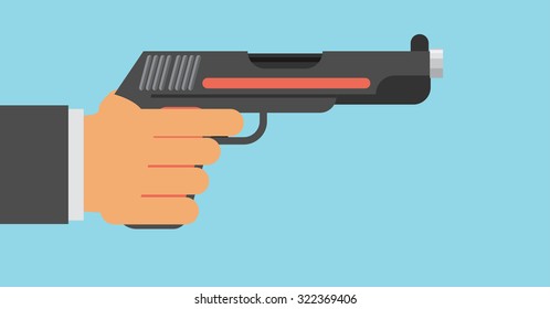 Picture Human Hand Gun Flat Style Stock Vector (Royalty Free) 322369406 ...