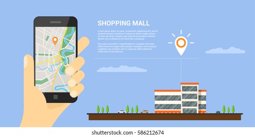 picture of a human hand holding mobile phone with map and GPS pointer on is screen, mobile maps and gps positioning concept