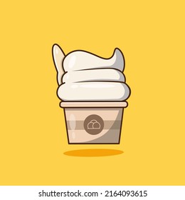 the picture of ice cream with white color and a chocolate glass looks very delicious