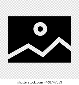 Picture icon. Black on transparent background.