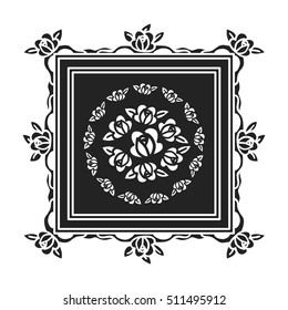 Picture icon in black style isolated on white background. Museum symbol stock vector illustration.