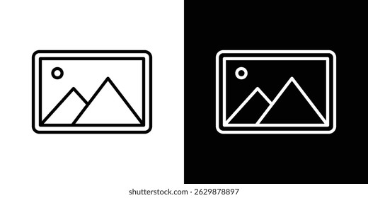 Picture icon in black vector format