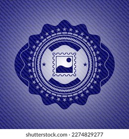 picture icon with denim texture. 