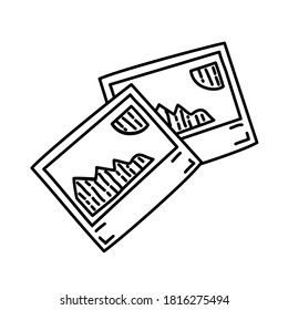 Picture Icon. Doodle Hand Drawn or Black Outline Icon Style