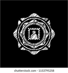 picture icon drawn on a blackboard