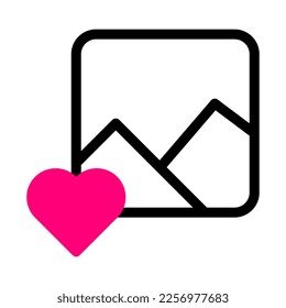 picture icon duotone red black style valentine illustration vector element and symbol perfect. Icon sign from modern collection for web.