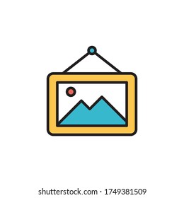 diseño de color vectorial de contorno relleno de icono de imagen. aislado en fondo blanco