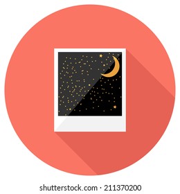 Picture icon. Flat design style modern vector illustration. Isolated on stylish color background. Flat long shadow icon. Elements in flat design.