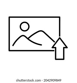 Icono de imagen. Pictograma plano para web. Icono de línea. Sencillo símbolo fotográfico aislado en fondo blanco. Pasos de vector de contorno10