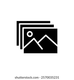 Picture icon Flat simple outline set