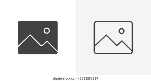 Picture icon flat and simple set design