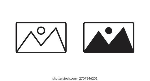Picture icon. flat and stroke style Collection. simple symbol
