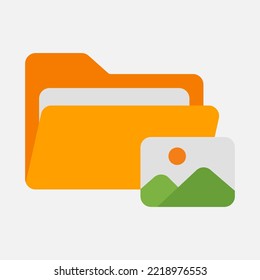 Bildsymbol im flachen Stil über Ordner, Verwendung für Website-Mobile-App-Präsentation