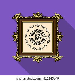 Picture icon in flat style isolated on white background. Museum symbol stock vector illustration.
