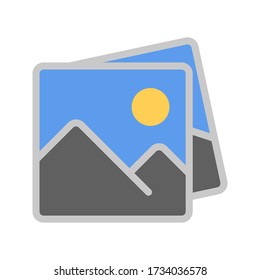 Picture icon graphic design template vector isolated. photography vector icon. Picture coming soon. Means that no photo. Missing image signed or uploading No image available or folder archive. vector.