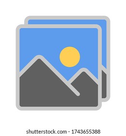 Picture icon graphic design template vector isolated. photography vector icon. Picture coming soon. Means that no photo. Missing image signed or uploading No image available or folder archive. vector.