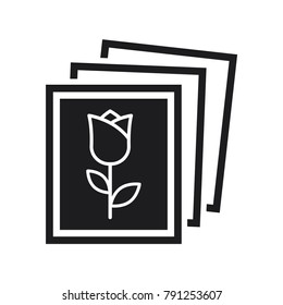 picture icon, image symbol, flat design best vector image illustration, macro vector icon, flower symbol 