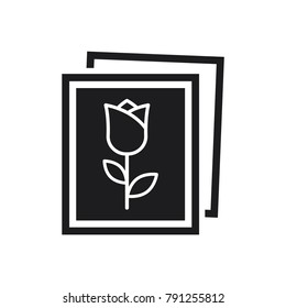picture icon, image symbol, flat design best vector image illustration, macro vector icon, flower symbol 