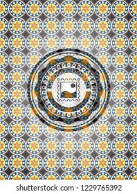 picture icon inside arabesque emblem. arabic decoration.