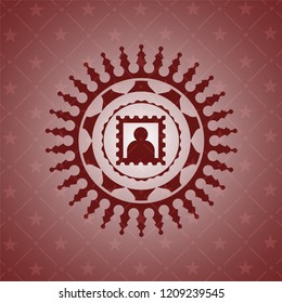 picture icon inside badge with red background