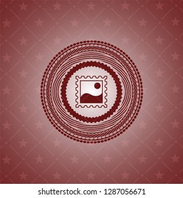 picture icon inside badge with red background