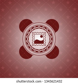 picture icon inside badge with red background