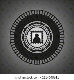 picture icon inside black emblem. Vintage. 